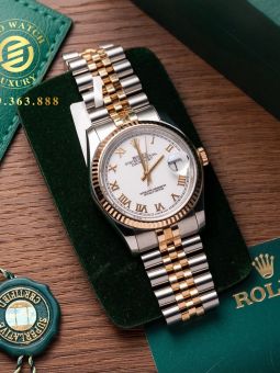 Đồng Hồ: Rolex Datejust 126233 36mm Bọc Vàng Cọc Số La Mã 1:1