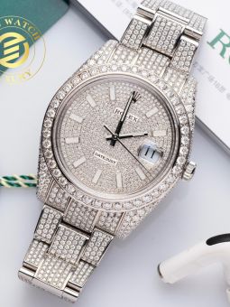 Đồng Hồ Rolex Datejust 126334 41mm Độ Full Vỏ Moissanite Hong Kong Rep 1:1 