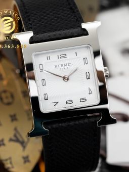 Đồng Hồ: Hermes H Hour Ladies 26MM Vỏ trắng Mặt Trắng Replica 1:1