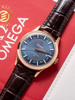 Đồng Hồ Omega Coxial Mặt Xuân Thu Xanh Vỏ Mạ Vàng 40mm Rep 1:1