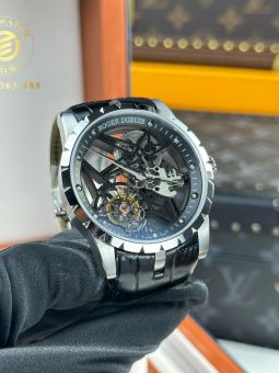 Đồng Hồ: Roger Dubuis Excalibur Skeleton Fly Tourbillon 44mm Rep 1:1 Vỏ Thép