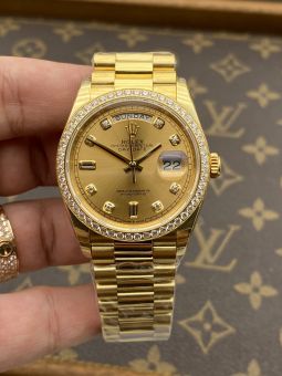 Đồng HỒ Rolex Day-Date 36mm Mạ Vàng Yellow Gold Rep 1:1