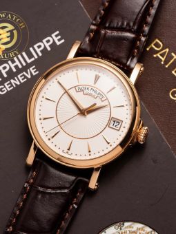 Đồng Hồ Patek Philippe Calatrava 5153 39mm Mạ Vàng Hồng Mặt Số Trắng Đáy Cậy Rep 1:1