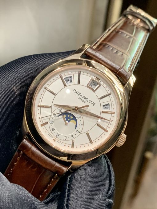 Đồng Hồ Patek philippe 5205r Rose Gold White Siêu Cấp Thụy Sĩ  Máy  Caliber  1:1 