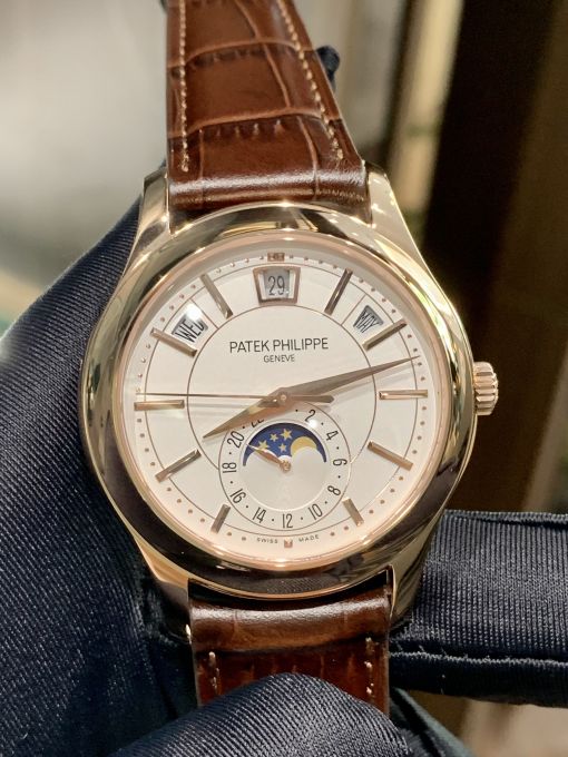 Đồng Hồ Patek philippe 5205r Rose Gold White Siêu Cấp Thụy Sĩ  Máy  Caliber  1:1 