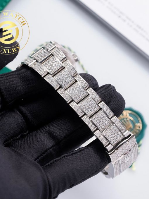 Đồng Hồ Rolex Datejust 126334 41mm Mặt Số Blue Độ Full Vỏ Moissanite Hong Kong Rep 1:1 