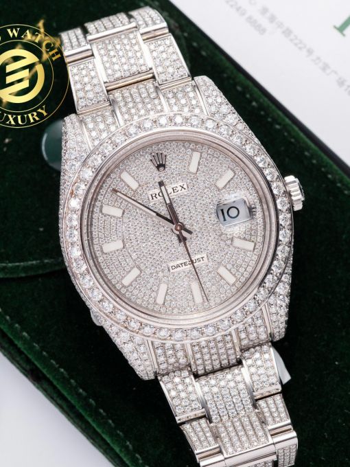 Đồng Hồ Rolex Datejust 126334 41mm Độ Full Vỏ Moissanite Hong Kong Rep 1:1 