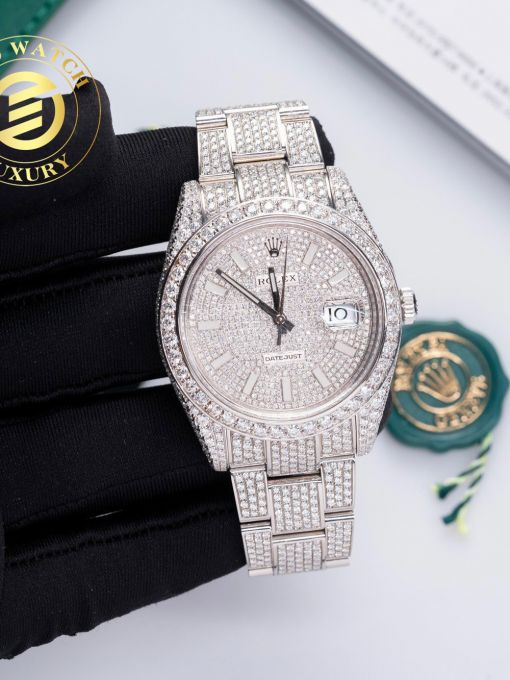 Đồng Hồ Rolex Datejust 126334 41mm Độ Full Vỏ Moissanite Hong Kong Rep 1:1 