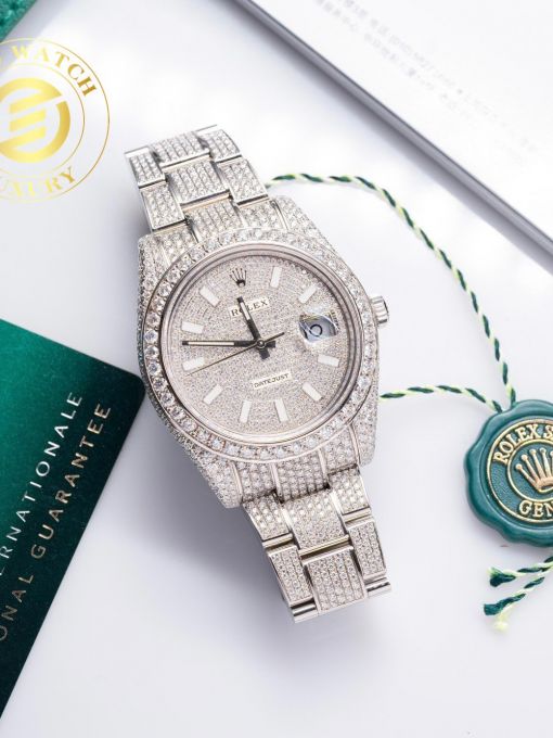 Đồng Hồ Rolex Datejust 126334 41mm Độ Full Vỏ Moissanite Hong Kong Rep 1:1 