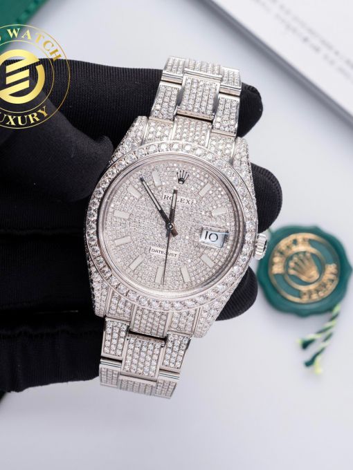 Đồng Hồ Rolex Datejust 126334 41mm Độ Full Vỏ Moissanite Hong Kong Rep 1:1 