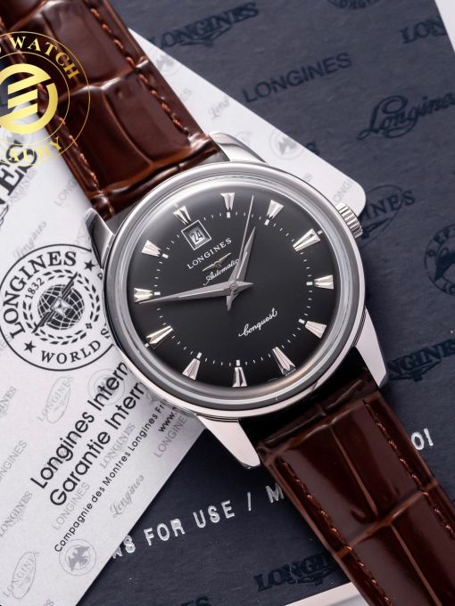 Đồng Hồ Longines Couquest Heritage 40mm Mạ Vàng Mặt Số Đen Rep 1:1