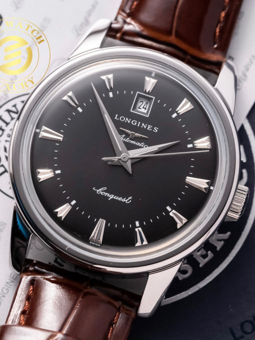 Đồng Hồ Longines Couquest Heritage 40mm Mạ Vàng Mặt Số Đen Rep 1:1