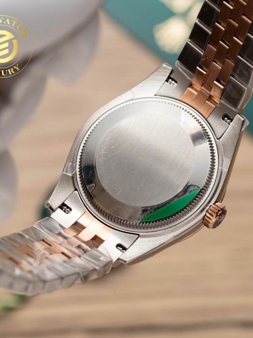 Đồng Hồ Rolex Datejust Nữ 31mm Demi Gold Mặt Số Xám Viền Băm Rep 1:1 