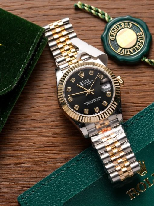 Đồng Hồ: Rolex Datejust 31mm 278271 Bọc Vàng Hồng Mặt Số Đen