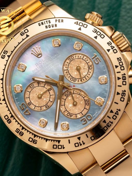 Đồng Hồ: Rolex Daytona 40mm mạ vàng hồng mặt số xà cừ tím rep 1:1