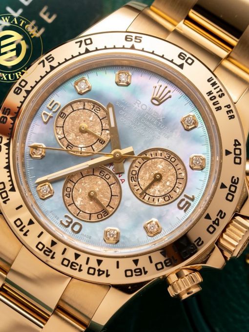 Đồng Hồ: Rolex Daytona 40mm mạ vàng hồng mặt số xà cừ tím rep 1:1