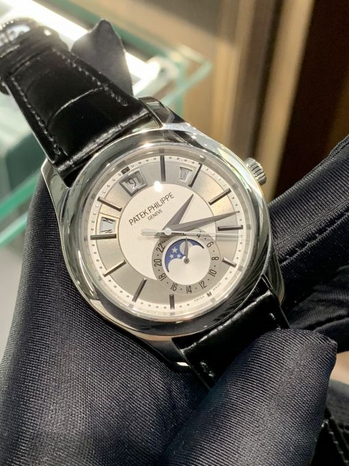 Đồng Hồ Patek Philippe Moonphase 5205 Vỏ Trắng Mặt Trắng Rep 1:1