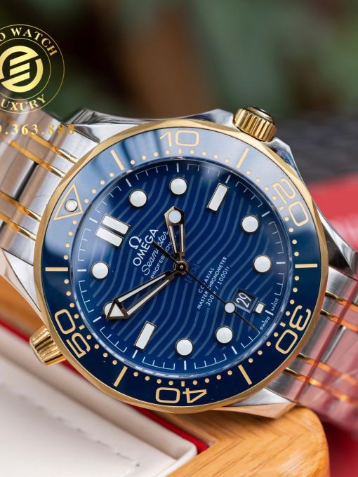 Đồng Hồ: Omega Seamaster Diver 300M 42mm Mặt Xanh Navy Kèm Dây Caosu Nguyên Bản Rep 1:1