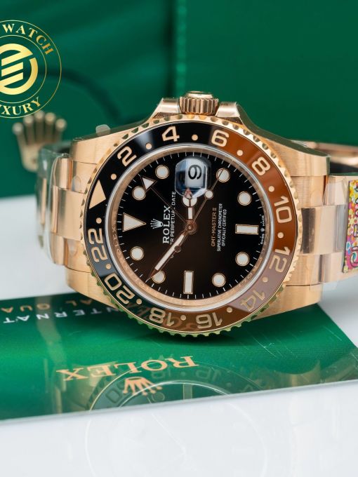 Đồng Hồ: Rolex GMT - Master II Everose Gold Root Beer 126715CHNR Rep 1:1