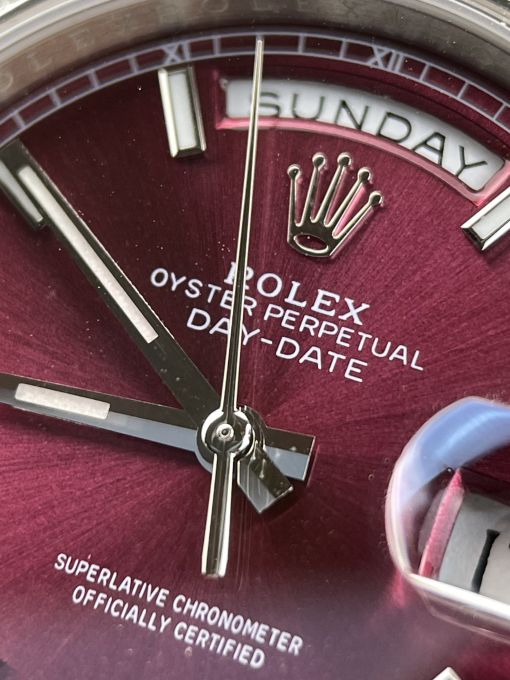 ĐỒNG HỒ KIM CƯƠNG ROLEX DAY-DATE CHERY DIAL 36MM REPLICA SWISS 1:1