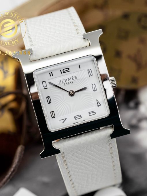 Đồng Hồ: Hermes H Hour Ladies 26MM Vỏ trắng Mặt Trắng Likeauth 1:1