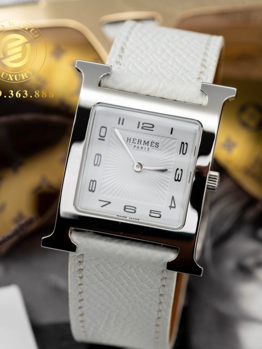 Đồng Hồ: Hermes H Hour Ladies 26MM Vỏ trắng Mặt Trắng Likeauth 1:1