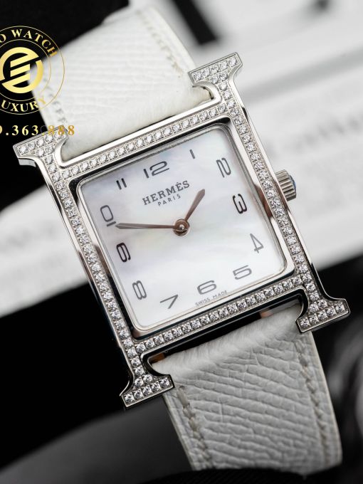 Đồng Hồ: Hermes H Hour Ladies 26MM Vỏ trắng Mặt Trắng Likeauth 1:1