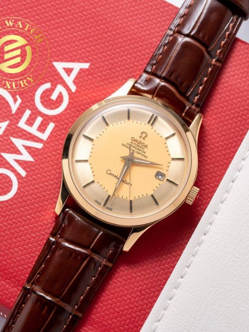 Đồng Hồ Omega Coxial Mạ Vàng 40mm Mặt Vàng Like Auth 1:1