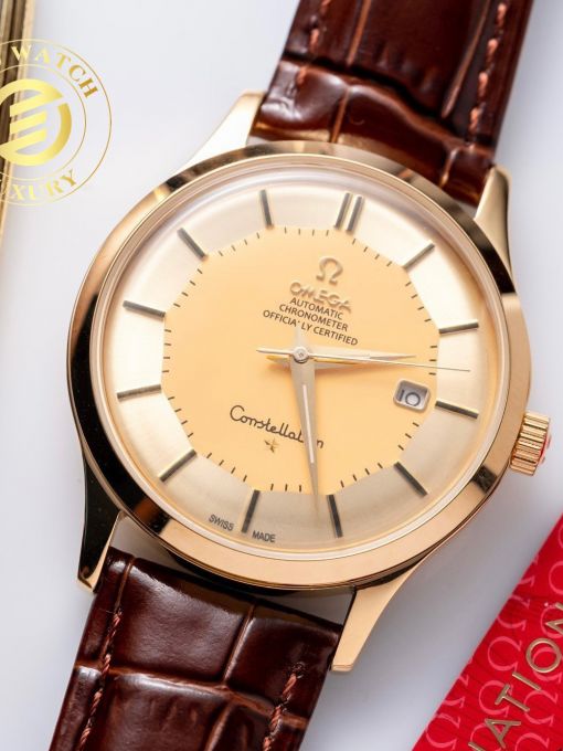 Đồng Hồ Omega Coxial Mạ Vàng 40mm Mặt Vàng Like Auth 1:1