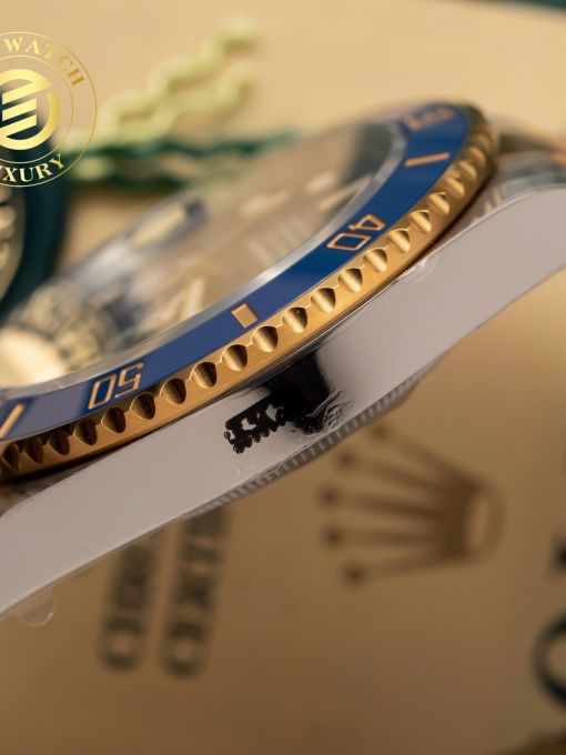 Đồng Hồ: Rolex Submarier 40mm demi gold mặt số xanh navy rep 1:1 