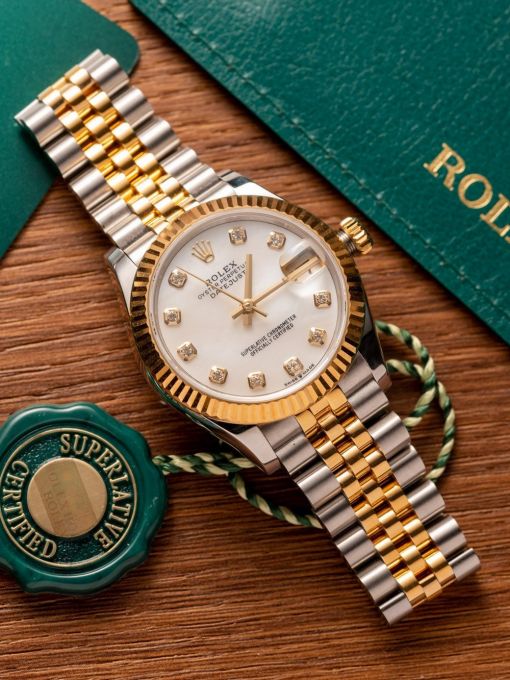 Đồng Hồ: Rolex Datejust 31mm 278273 Demi Vàng Mặt Số Khảm Trai