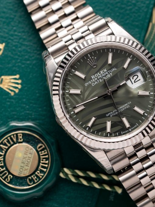 Đồng Hồ: Rolex Datejust 126234 36mm Mặt Số Lá Cọ 