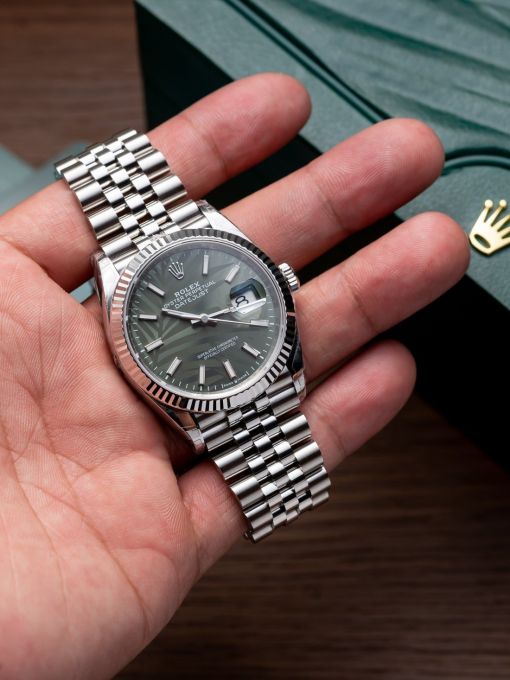 Đồng Hồ: Rolex Datejust 126234 36mm Mặt Số Lá Cọ 