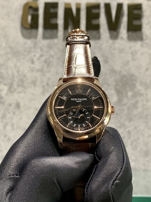 Đồng Hồ Patek philippe 5205r Rose Gold Mặt Số Đen Mạ Vàng Rep 1:1