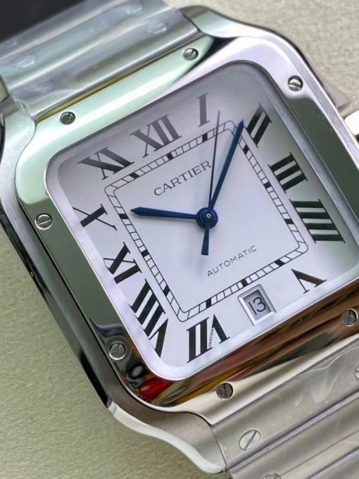 Đồng Hồ Cartier Santos 39.8mm Vỏ Trắng Mặt Số Trắng Cọc La Mã