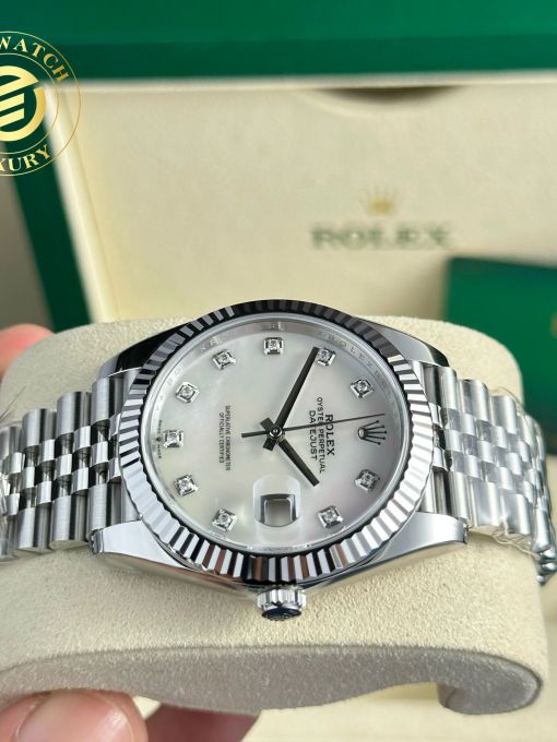 Đồng Hồ: Rolex Datejust 41mm mặt số khảm trai Rep 1:1