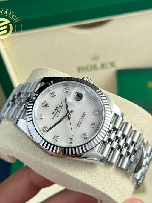 Đồng Hồ: Rolex Datejust 41mm mặt số khảm trai Rep 1:1