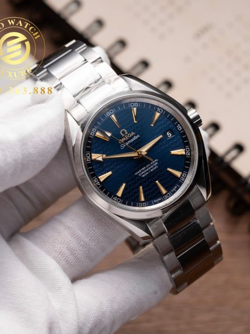 Đồng Hồ: Omega Seamaster Aqua-Terra 41MM Vỏ Trắng Mặt Xanh Navy Vân Sóng VS Factory Rep 1:1