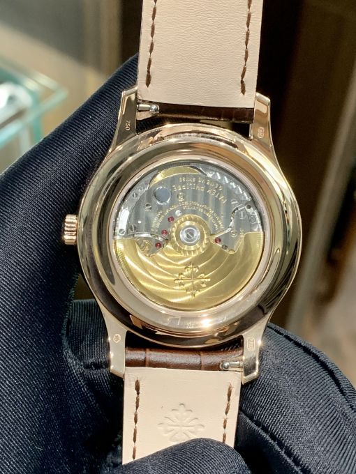 Đồng Hồ Patek philippe 5205r Rose Gold Mặt Số Đen Mạ Vàng Rep 1:1