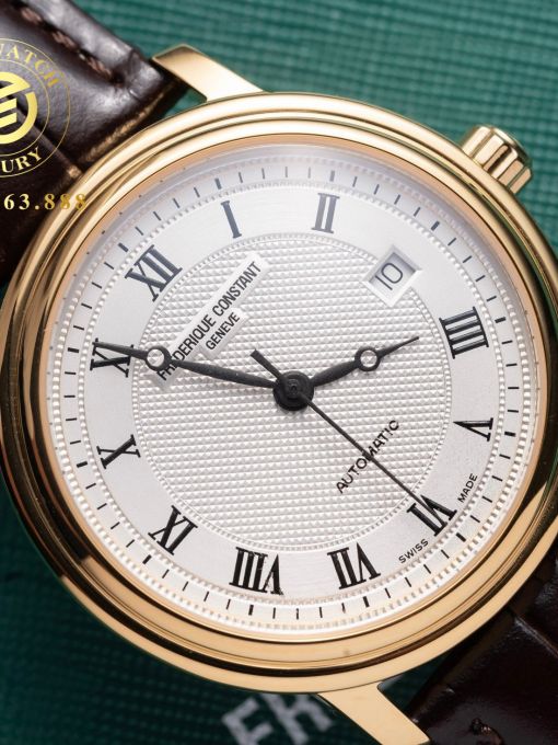 Đồng Hồ: Frederique Constant FC-303M4P5 38mm Vỏ Vàng Mặt Trắng Cọc Số La Mã Đen 