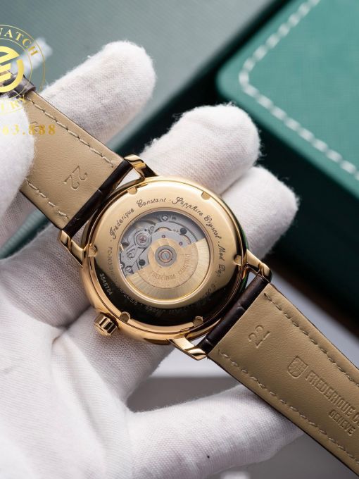 Đồng Hồ: Frederique Constant FC-303M4P5 38mm Vỏ Vàng Mặt Trắng Cọc Số La Mã Đen 