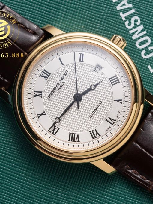 Đồng Hồ: Frederique Constant FC-303M4P5 38mm Vỏ Vàng Mặt Trắng Cọc Số La Mã Đen 