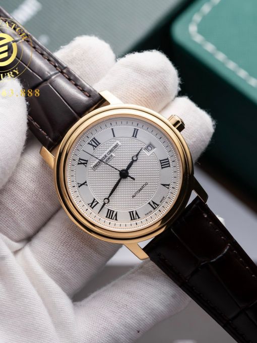 Đồng Hồ: Frederique Constant FC-303M4P5 38mm Vỏ Vàng Mặt Trắng Cọc Số La Mã Đen 