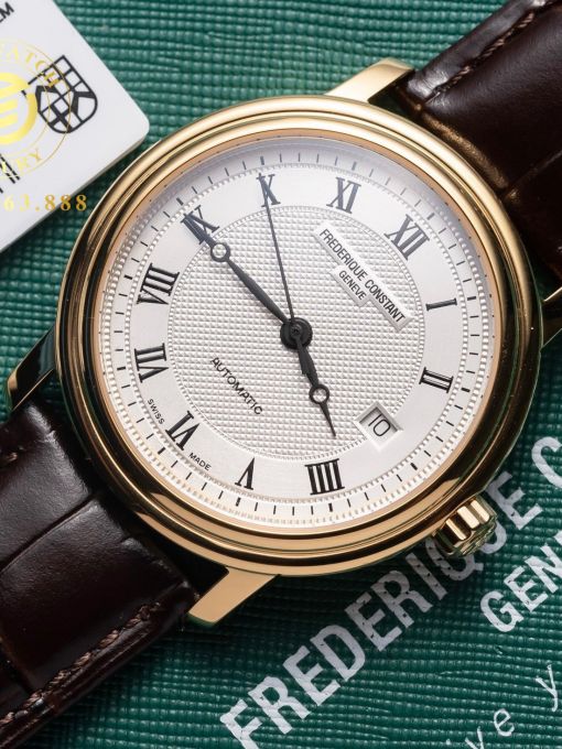 Đồng Hồ: Frederique Constant FC-303M4P5 38mm Vỏ Vàng Mặt Trắng Cọc Số La Mã Đen 