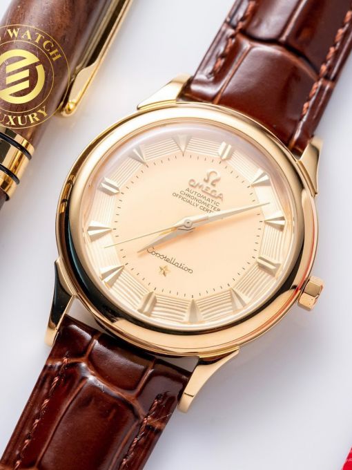 Đồng Hồ Omega Bát Quái 38mm Mạ Vàng No Date Rep 1:1