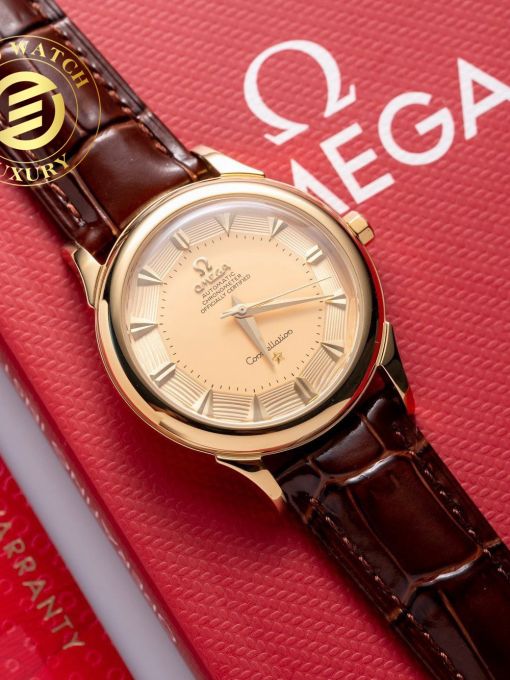 Đồng Hồ Omega Bát Quái 38mm Mạ Vàng No Date Rep 1:1