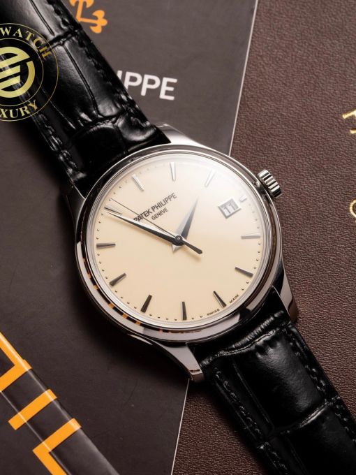 Đồng Hồ Patek Philippe Calatrava 5227 39mm Vỏ Trắng Mặt Số Trắng Sữa Đáy Cậy Rep 1:1 