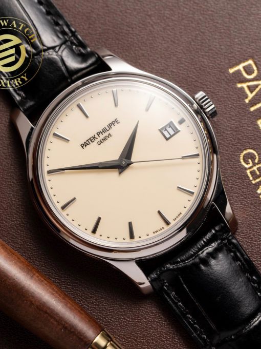 Đồng Hồ Patek Philippe Calatrava 5227 39mm Vỏ Trắng Mặt Số Trắng Sữa Đáy Cậy Rep 1:1 