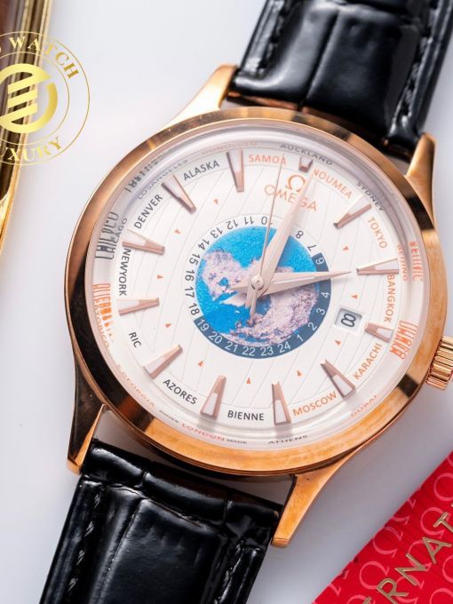 Đồng Hồ Omega Giờ Thế Giới Mạ Vàng 40mm Bản Cao Cấp