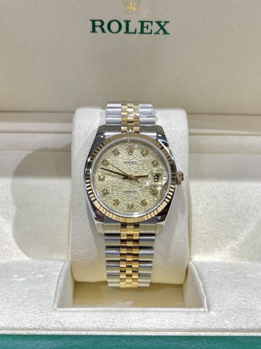 Đồng Hồ ROLEX Datejust 36mm Demi Gold Like Auth 1:1 